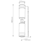 HK-PRATT-2LT-SPOT-HB Pratt 2 Light Up/Down  Outdoor Spot Light Heritage Brass