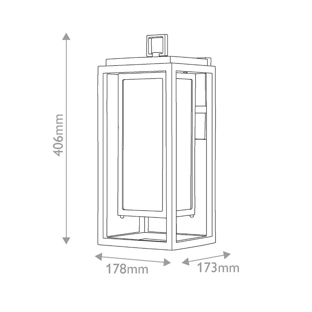 HK-REPUBLIC-M-BK Republic 1 Light Medium  Outdoor Lantern Black