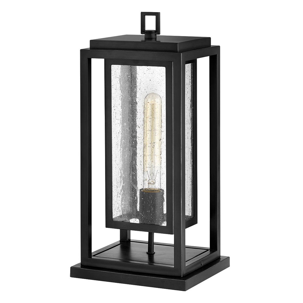 HK-REPUBLIC-P-BK Republic 1 Light Medium  Outdoor Pedestal Lantern Black