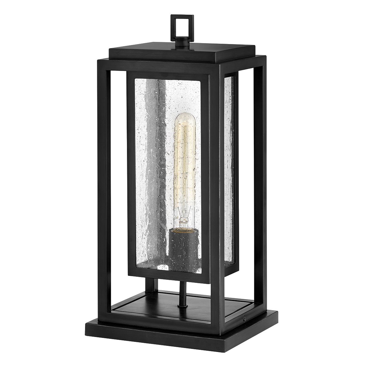 HK-REPUBLIC-P-BK Republic 1 Light Medium  Outdoor Pedestal Lantern Black