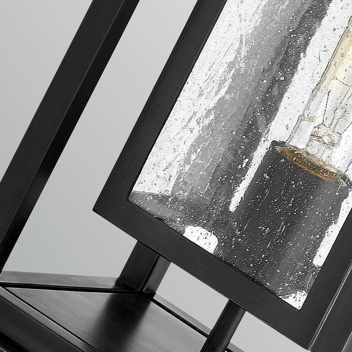 HK-REPUBLIC-P-BK Republic 1 Light Medium  Outdoor Pedestal Lantern Black