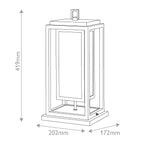 HK-REPUBLIC-P-BK Republic 1 Light Medium  Outdoor Pedestal Lantern Black