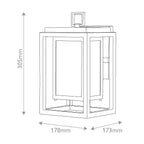 HK-REPUBLIC-S-BK Republic 1 Light Small  Outdoor Lantern Black