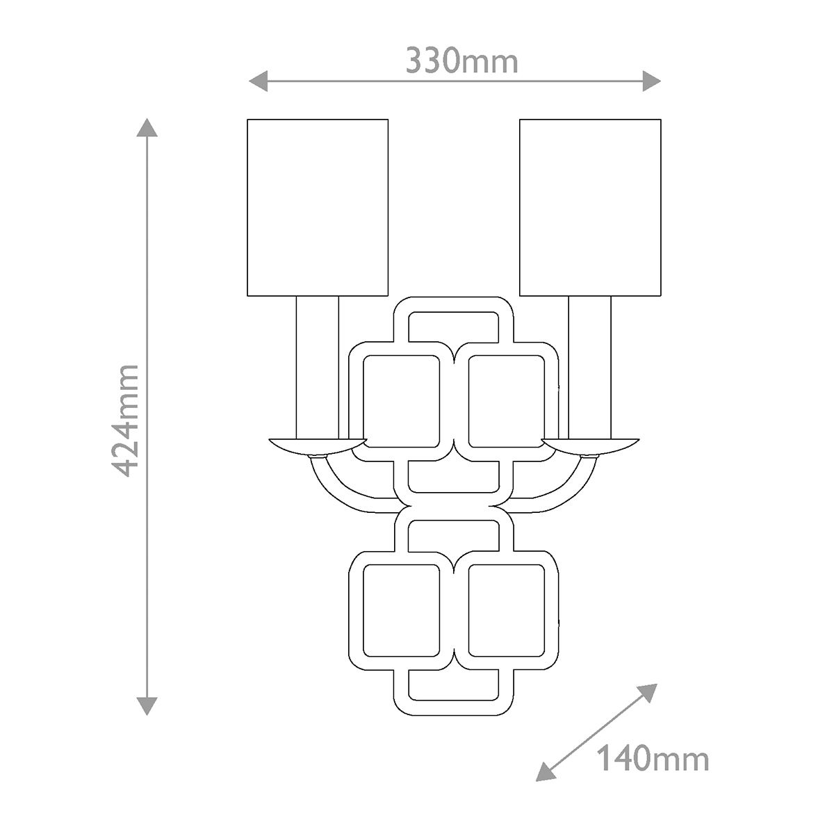 HK-SABINA2-BK Sabina 2 Light Wall Light Black
