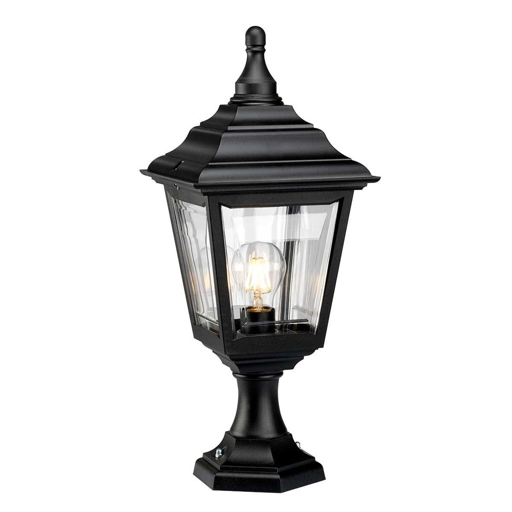 KERRY-PED-POR Kerry 1 Light Outdoor  Pedestal/Porch Black