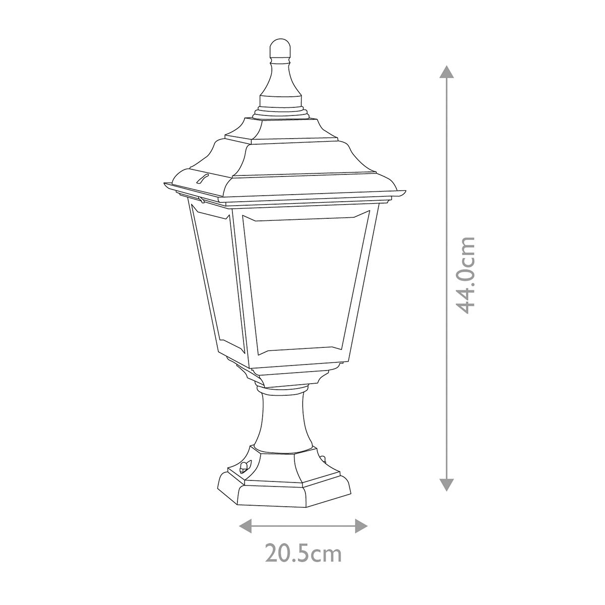 KERRY-PED-POR Kerry 1 Light Outdoor  Pedestal/Porch Black