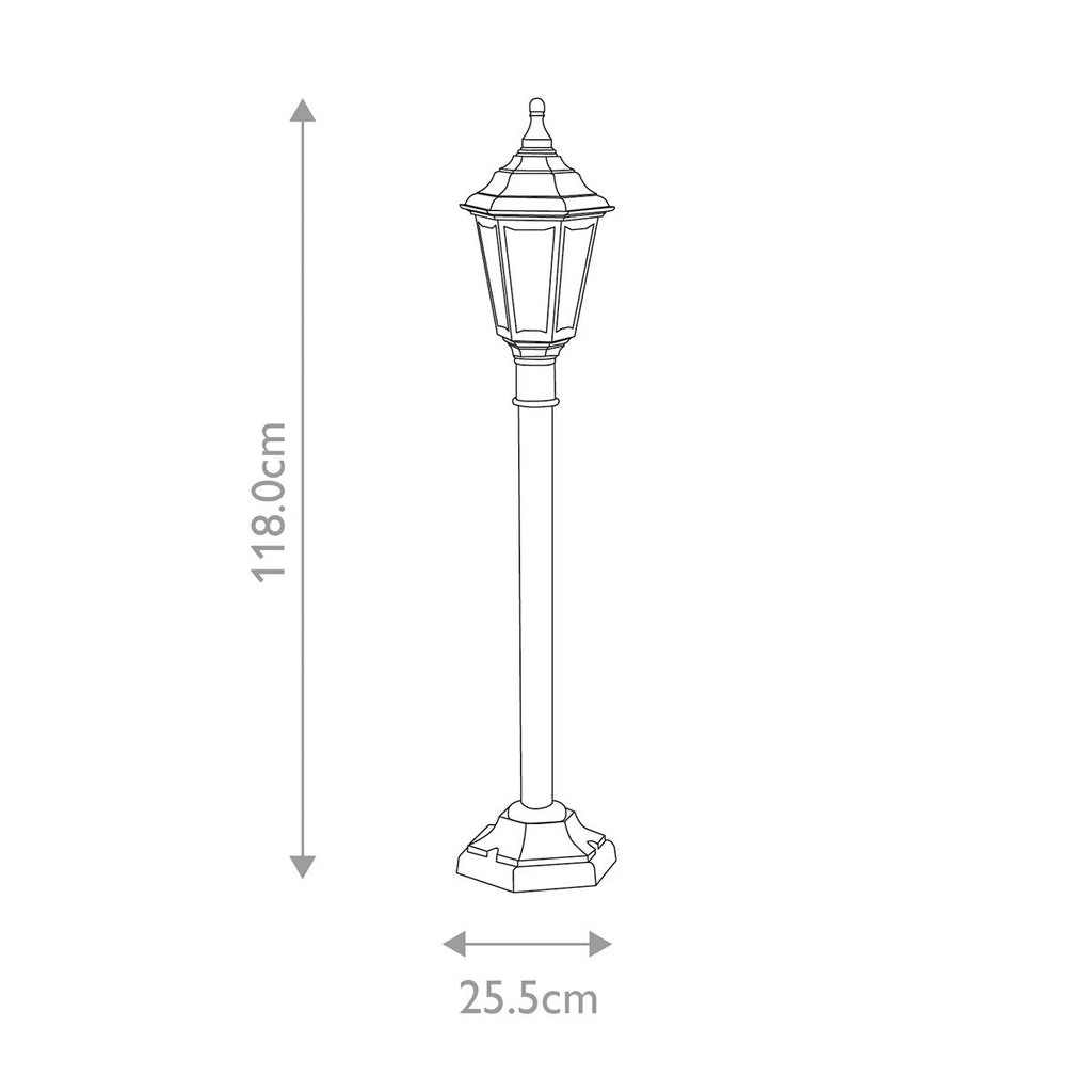 KINSALE-PILLAR Kinsale 1 Light  Outdoor Pillar Lantern Black