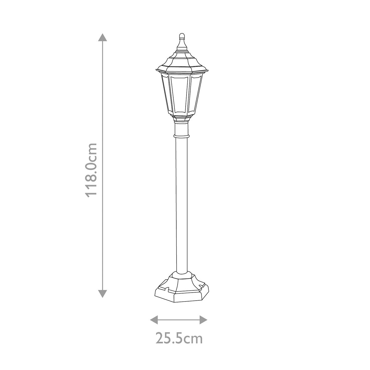 KINSALE-PILLAR Kinsale 1 Light  Outdoor Pillar Lantern Black