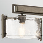 KL-ABERDEEN-3P-OZ Aberdeen 3 Light Island Chandelier Distressed Grey Wood Effect & Old Bronze