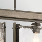 KL-ABERDEEN-3P-OZ Aberdeen 3 Light Island Chandelier Distressed Grey Wood Effect & Old Bronze