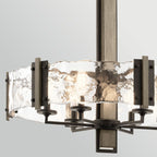 KL-ABERDEEN6-OZ Aberdeen 6 Light Chandelier Distressed Grey Wood Effect & Old Bronze