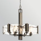 KL-ABERDEEN6-OZ Aberdeen 6 Light Chandelier Distressed Grey Wood Effect & Old Bronze