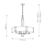 KL-ABERDEEN6-OZ Aberdeen 6 Light Chandelier Distressed Grey Wood Effect & Old Bronze