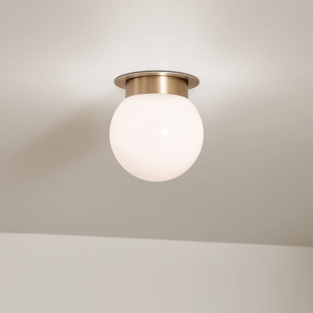 KL-ALBERS-F-G-CPZ Albers Flush 1 lt Ceiling Light Champagne Bronze