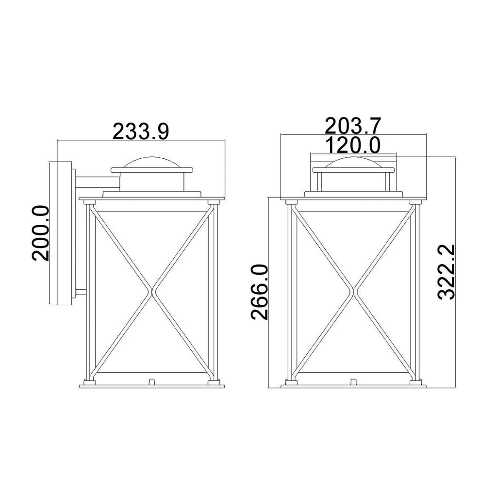 KL-ARGYLE2-M Argyle 1 Light Medium Outdoor Wall Light  Weathered Zinc