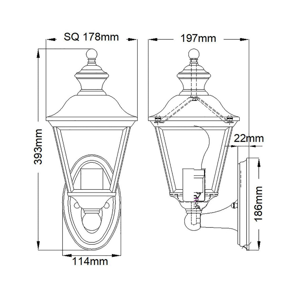KL-BAY-SHORE1-M Bay Shore 1 Light Medium Outdoor Wall Light  Polished Brass