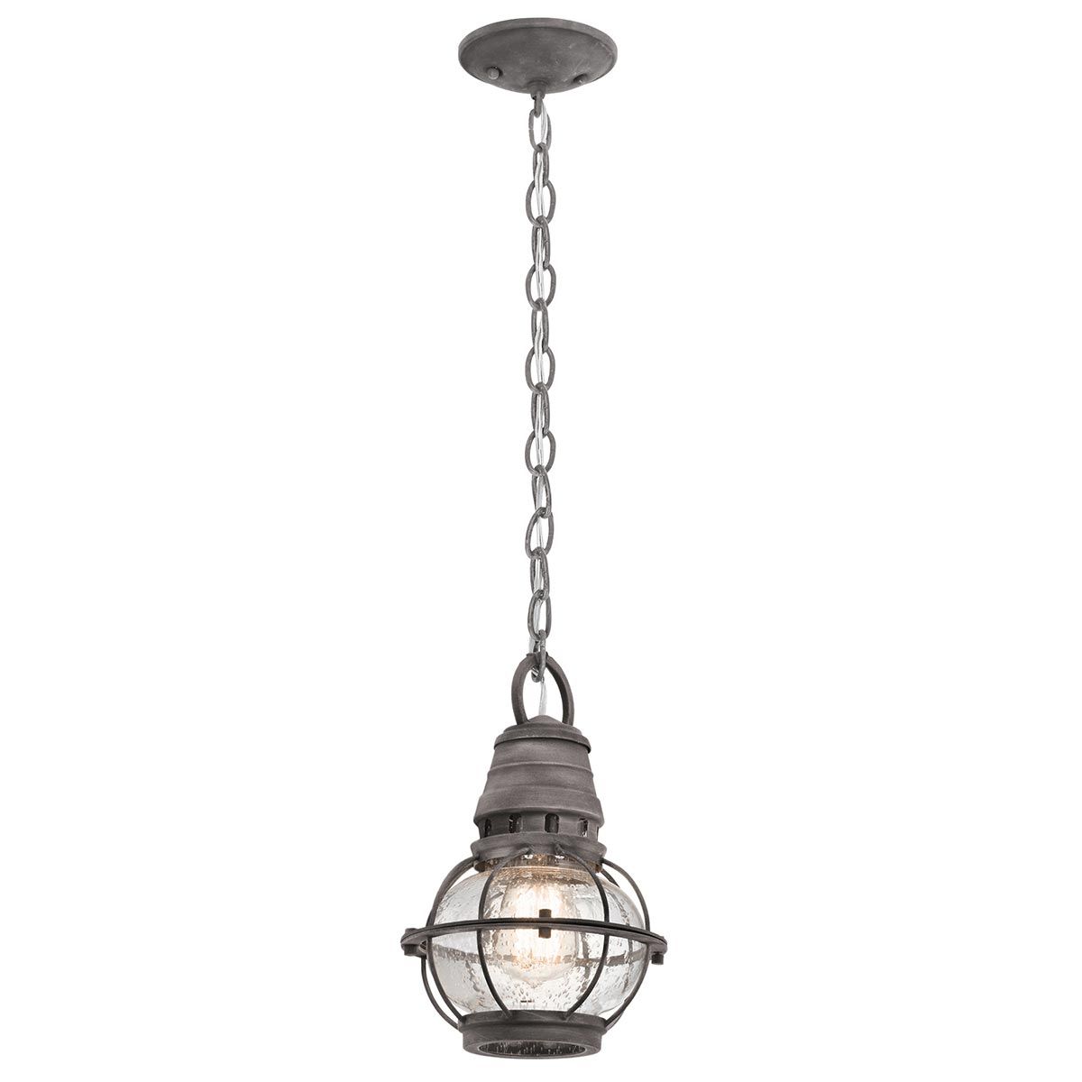 KL-BRIDGEPOINT8S Bridge Point 1 Light Small  Outdoor Chain Lantern Weathered Zinc