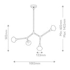 KL-CASSIUS-4P-CPZ Cassius 4 Light Pendant Champagne Bronze
