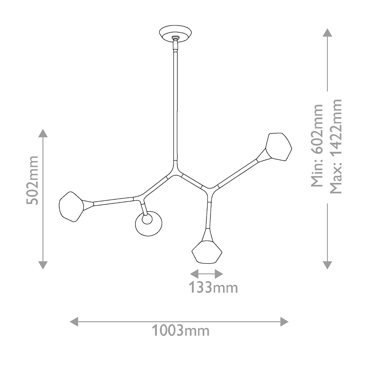 KL-CASSIUS-4P-CPZ Cassius 4 Light Pendant Champagne Bronze