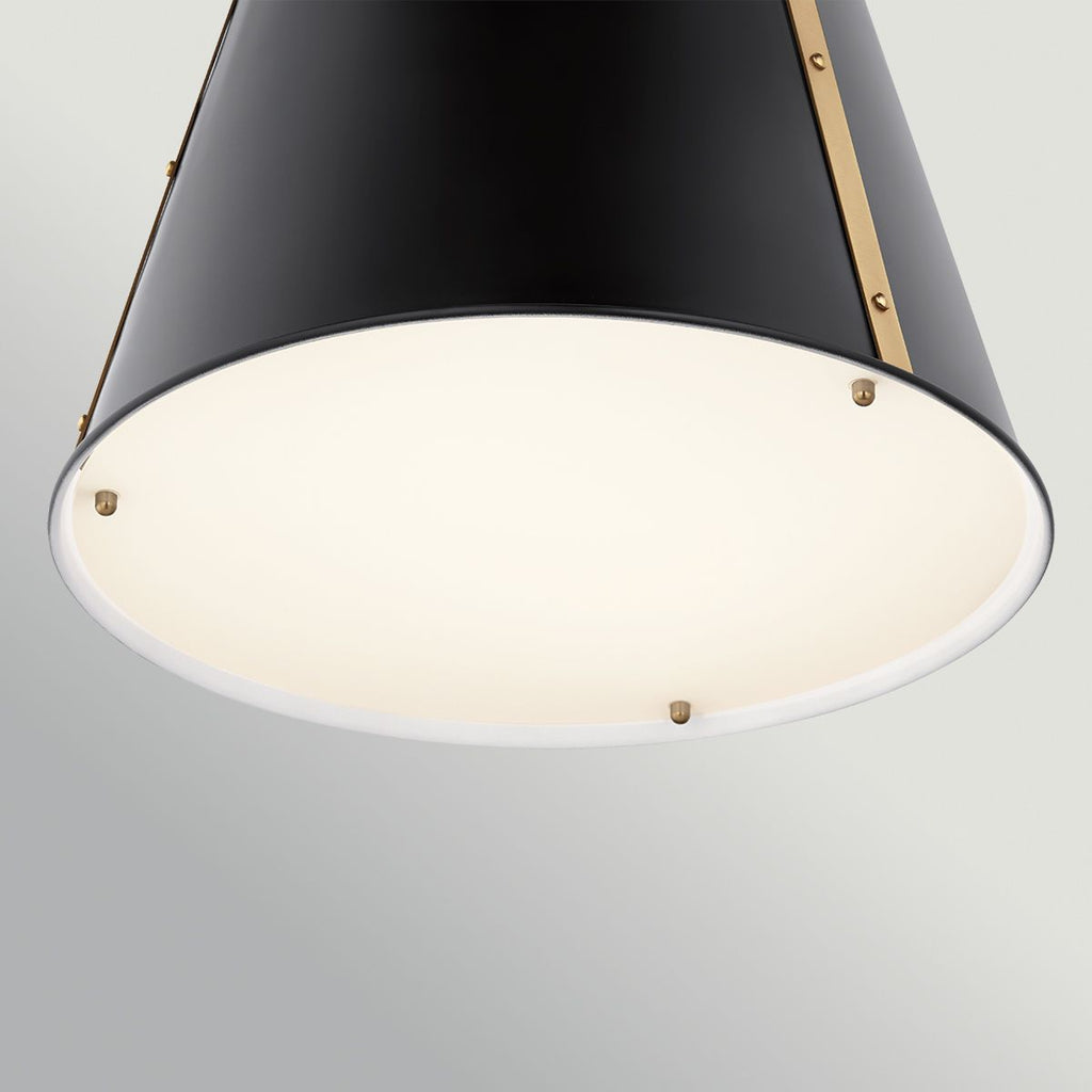 KL-ETCHER-P-L-BKB Etcher Large Pendant Black & Brass