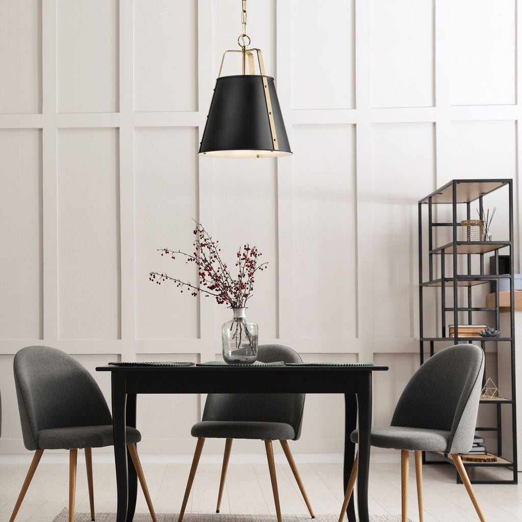 KL-ETCHER-P-L-BKB Etcher Large Pendant Black & Brass