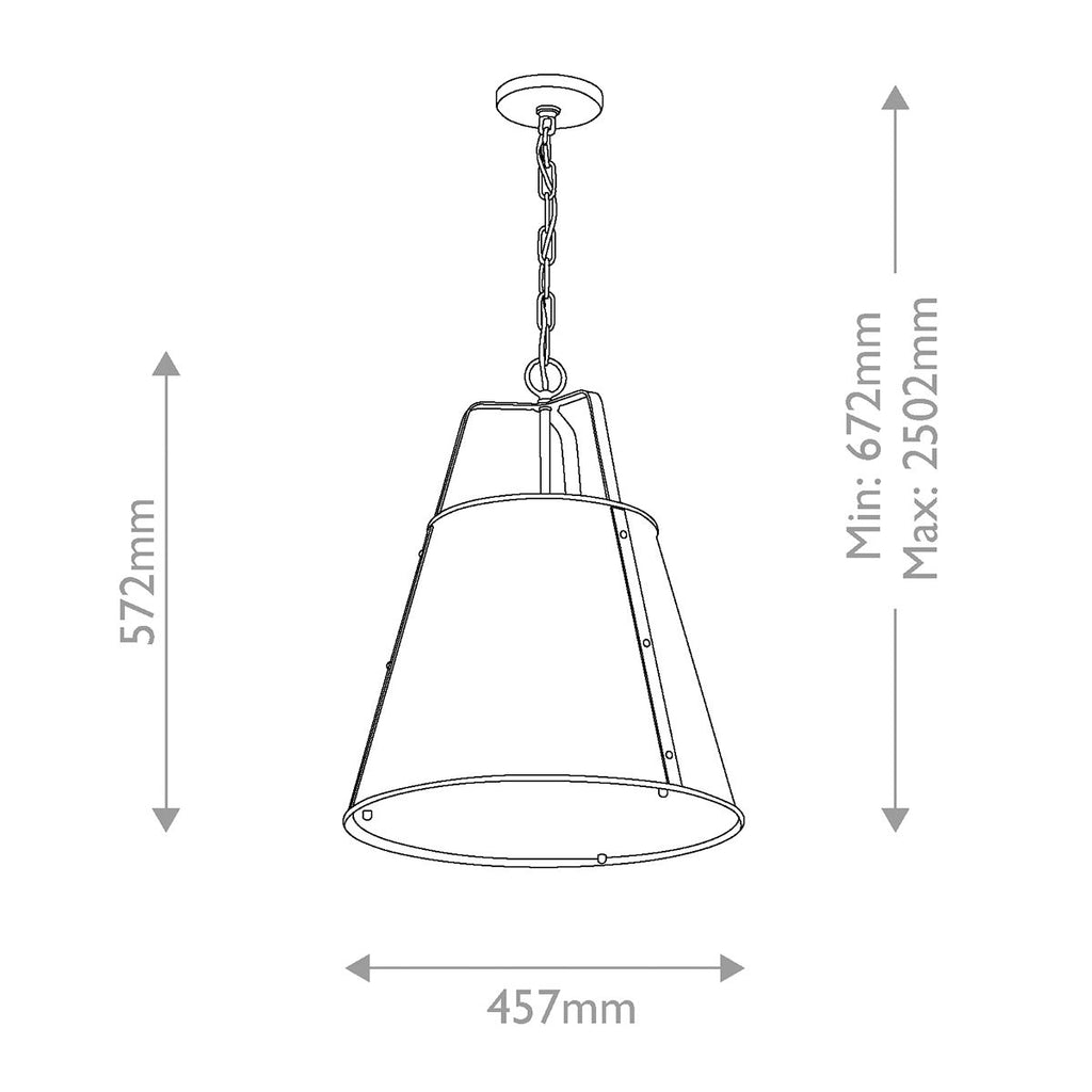 KL-ETCHER-P-L-BKB Etcher Large Pendant Black & Brass
