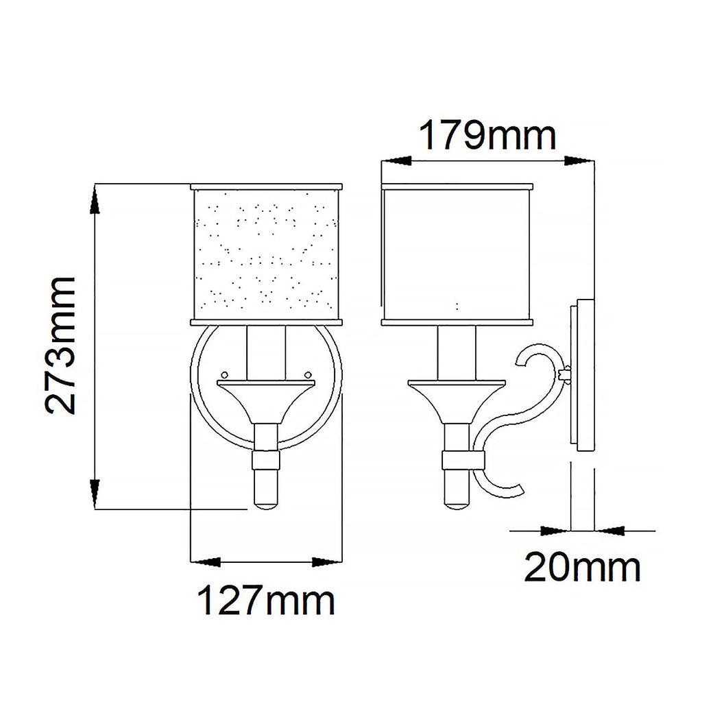 KL-LACEY1-MB Lacey 1 Light Wall Light Mission Bronze