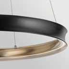 KL-LAROUSSE-LED-L-BKB Larousse - LED Large Pendant Black & Brass