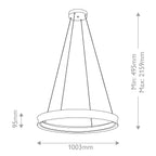KL-LAROUSSE-LED-L-BKB Larousse - LED Large Pendant Black & Brass