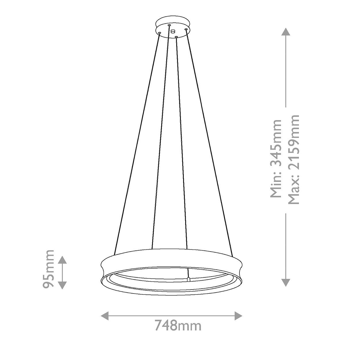 KL-LAROUSSE-LED-M-BKB Larousse - LED Medium Pendant Black & Brass