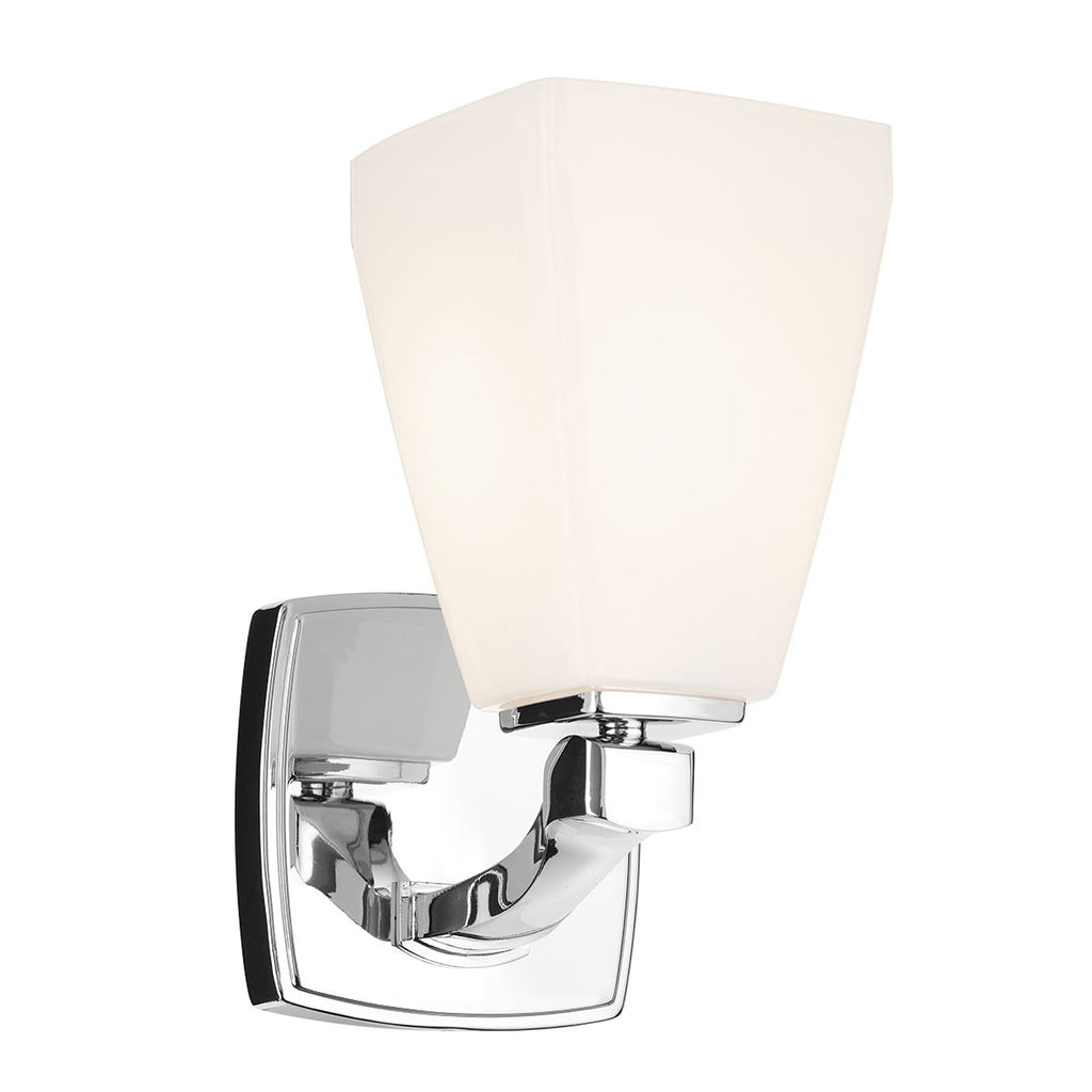 KL-MARANT1-OPAL-PC Marant 1 Light  Bathroom Wall Light Polished Chrome