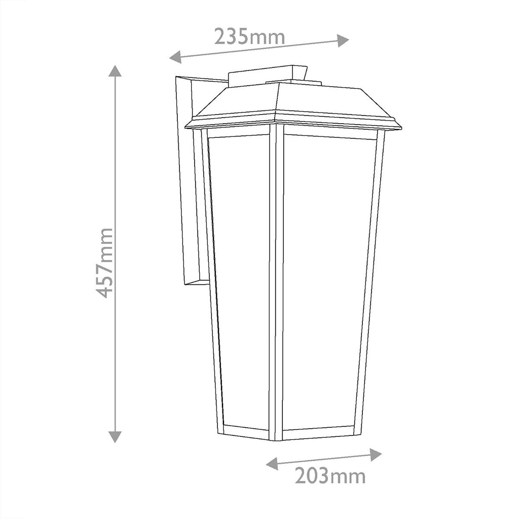 KL-MATHUS2-M-BK Mathus Medium Outdoor Wall   Lantern Black