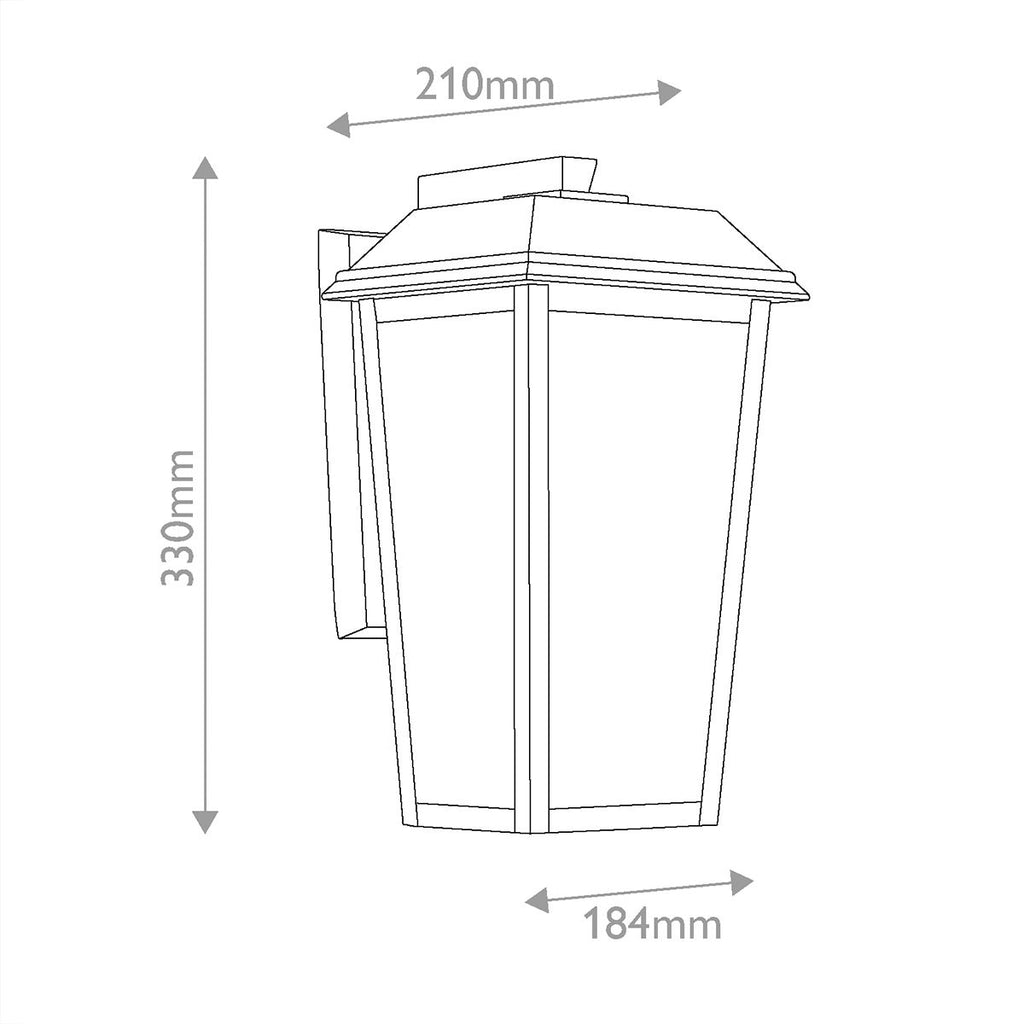 KL-MATHUS2-S-BK Mathus Small Outdoor Wall  Lantern Black
