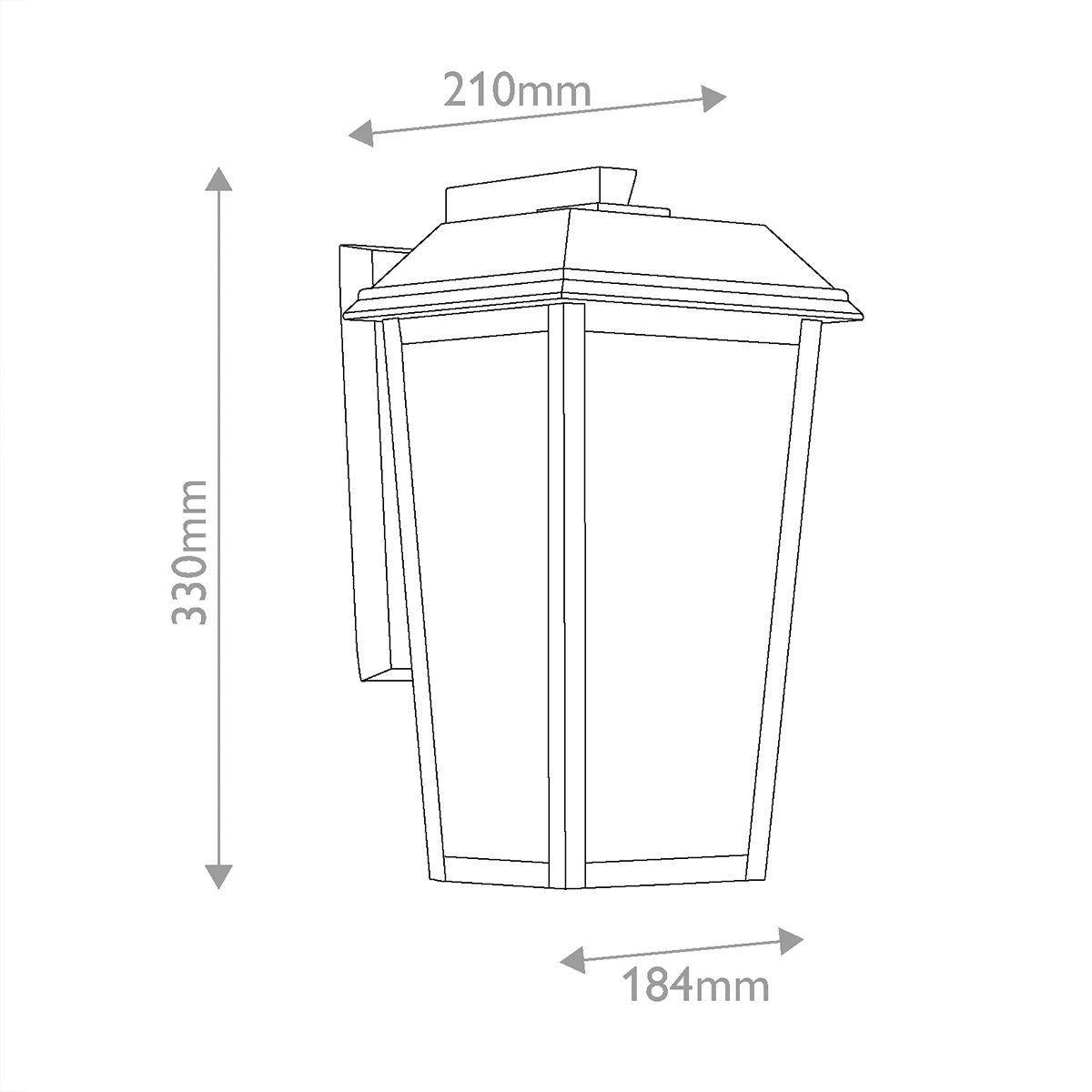 KL-MATHUS2-S-BK Mathus Small Outdoor Wall  Lantern Black