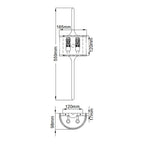 KL-MONA-S-NBR Mona 2 Light Bathroom  Wall Light Natural Brass