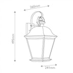 KL-MOUNT-VERNON2-L-BK Mount Vernon Large  Outdoor Wall Lantern Black