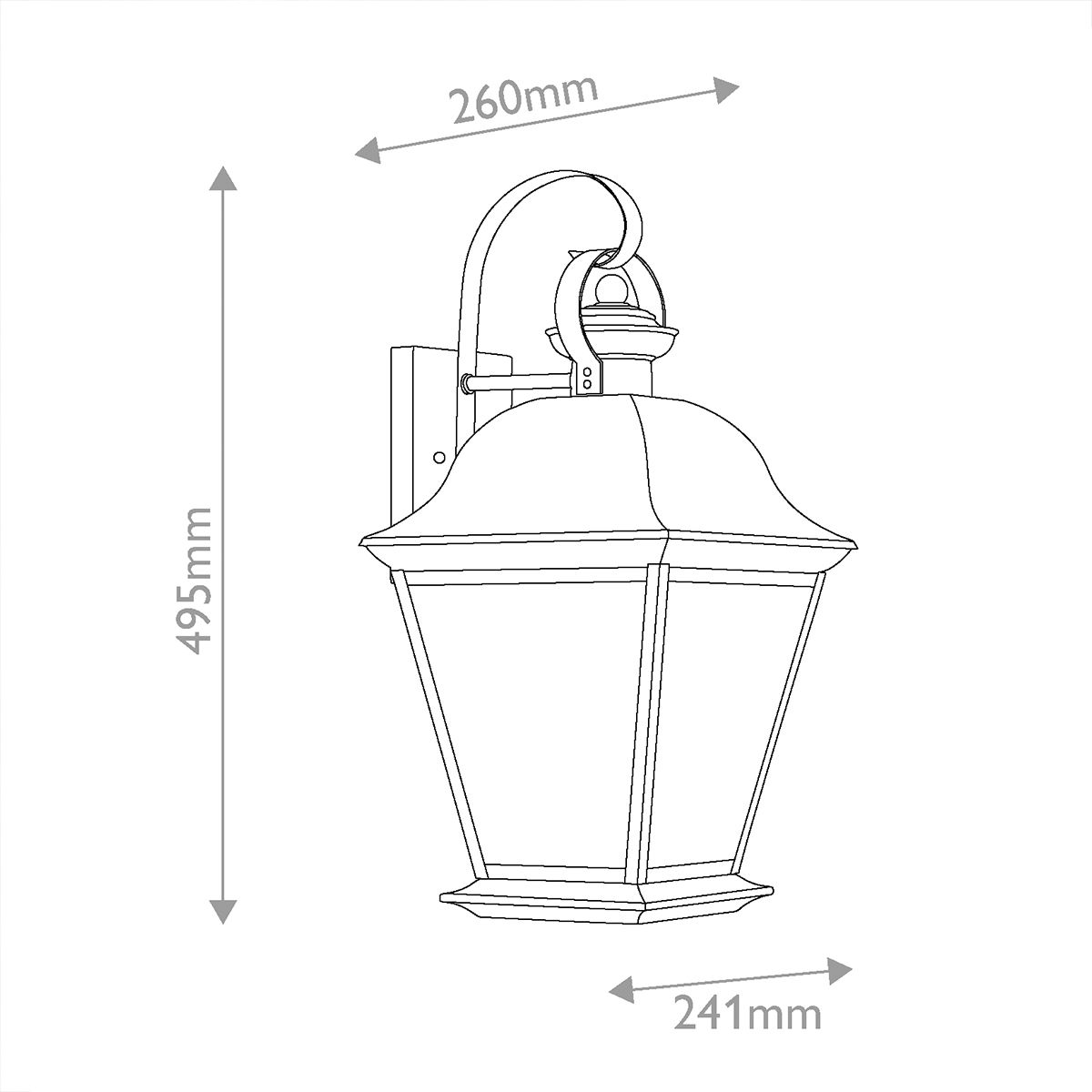 KL-MOUNT-VERNON2-L-BK Mount Vernon Large  Outdoor Wall Lantern Black