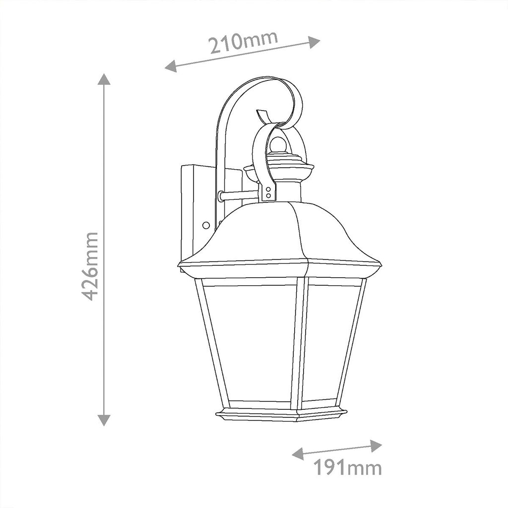 KL-MOUNT-VERNON2-M-BK Mount Vernon Medium  Outdoor Wall Lantern Black