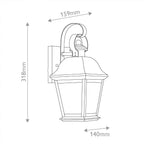 KL-MOUNT-VERNON2-S-BK Mount Vernon Small  Outdoor Wall Lantern Black