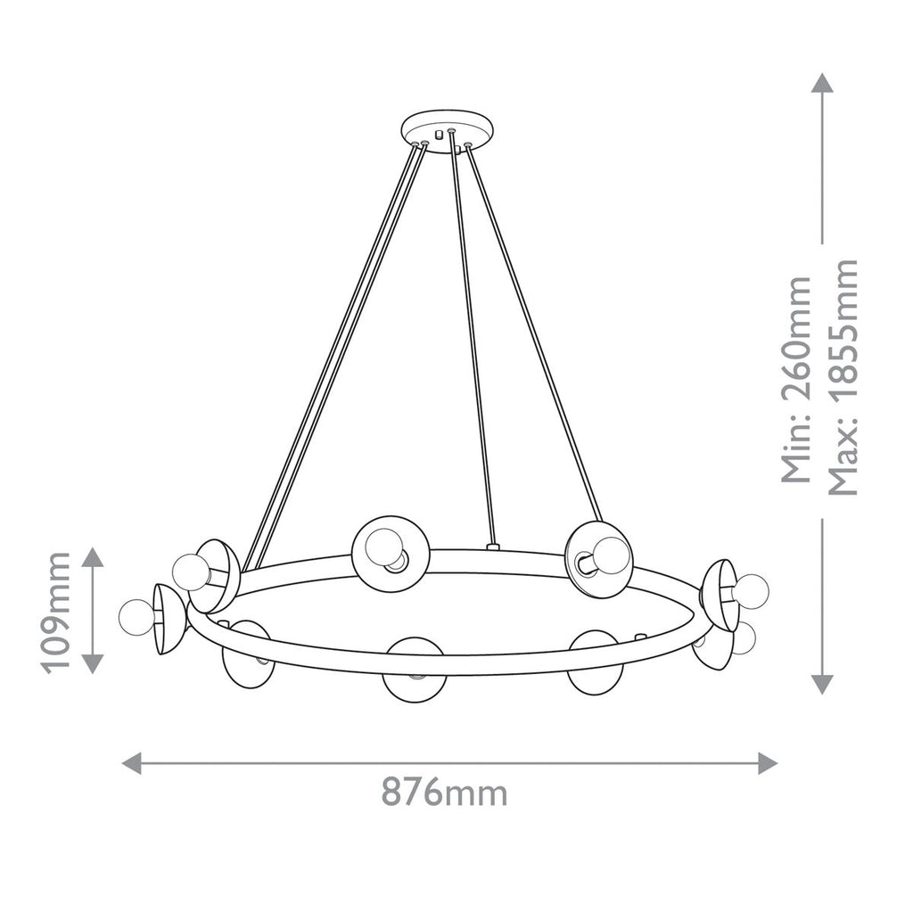 KL-PALTA9-CPZ Kichler Palta 9 Light Chandelier Champagne Bronze