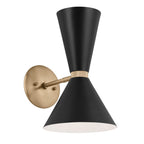 KL-PHIX-1W-CBB Kichler Phix 1 arm, 2 light up and down Wall Light Champagne Bronze, Black