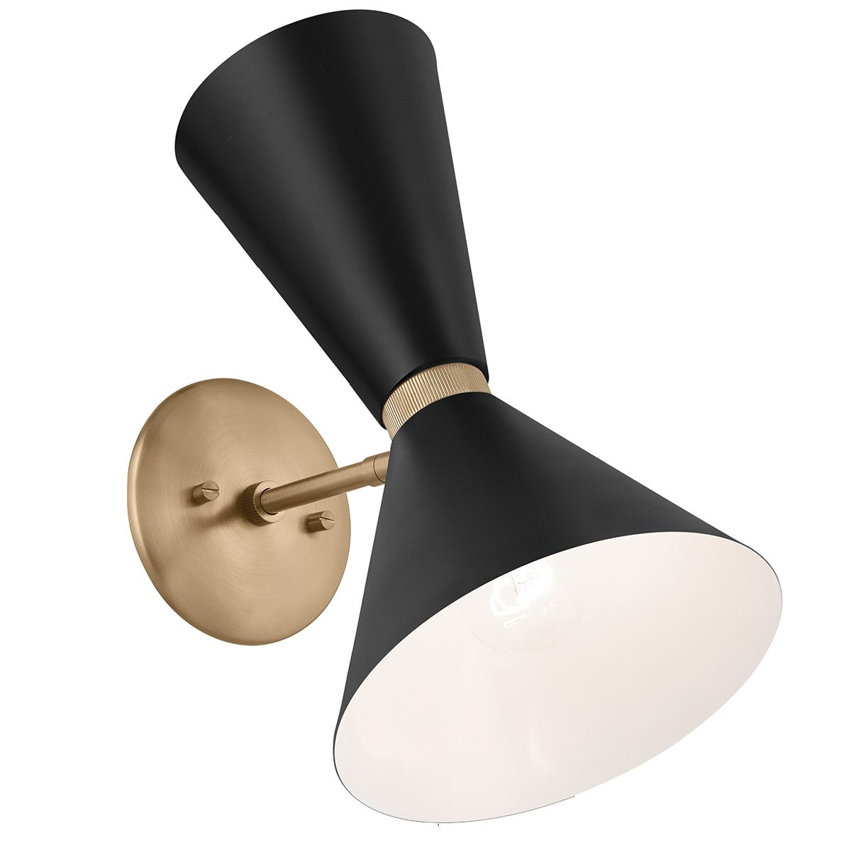 KL-PHIX-1W-CBB Kichler Phix 1 arm, 2 light up and down Wall Light Champagne Bronze, Black