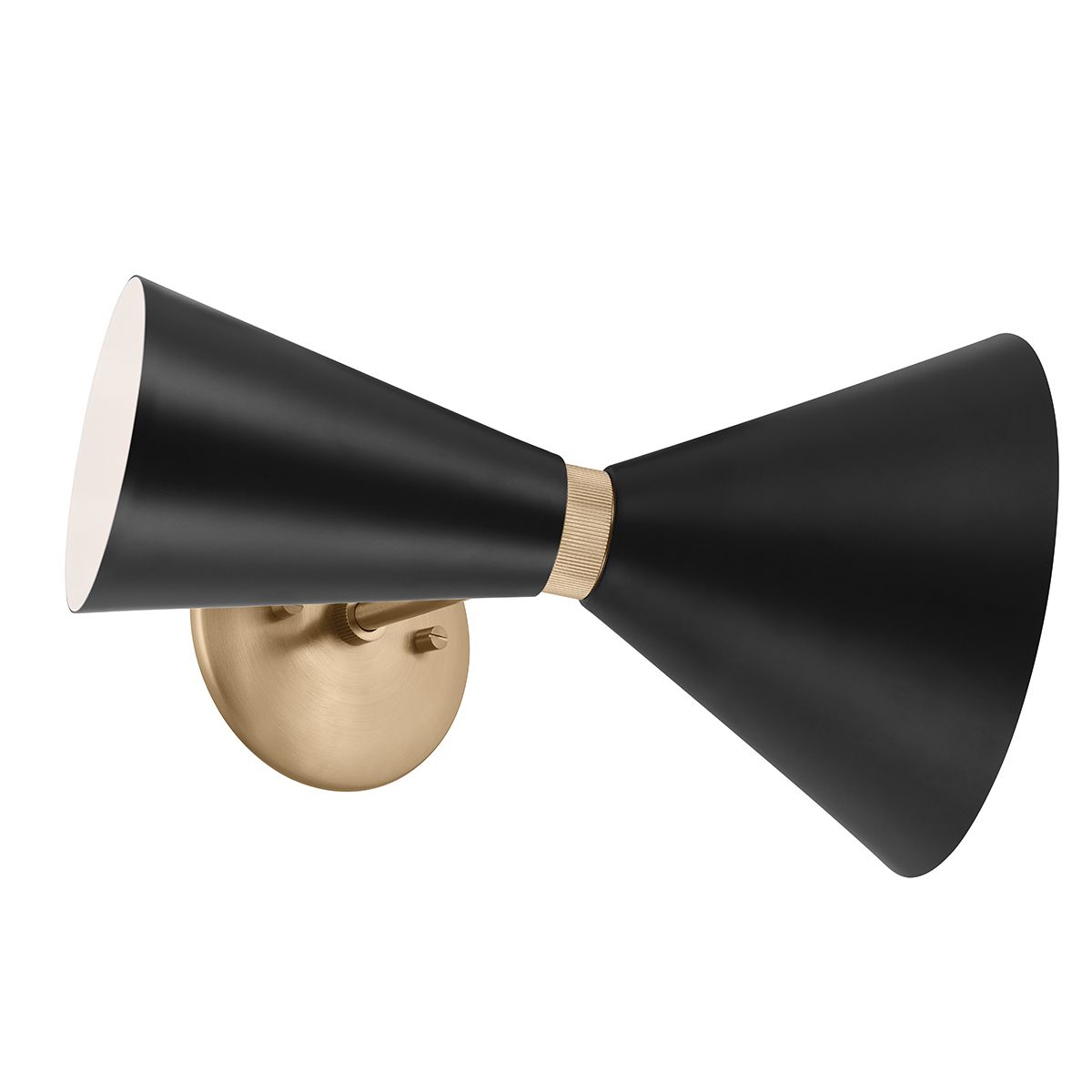 KL-PHIX-1W-CBB Kichler Phix 1 arm, 2 light up and down Wall Light Champagne Bronze, Black