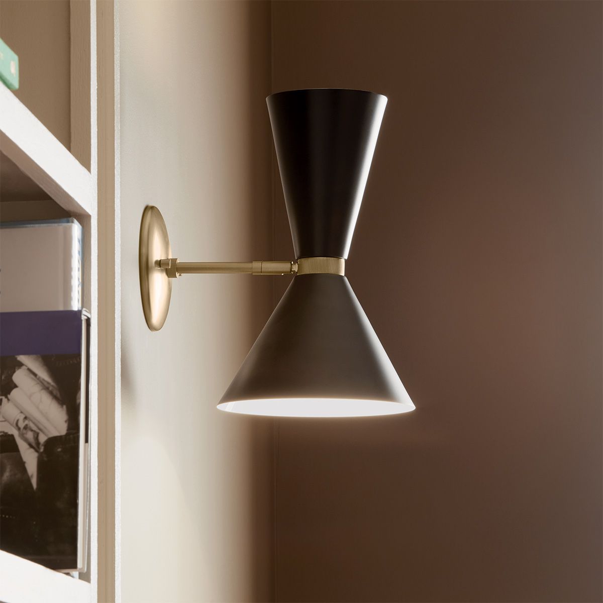 KL-PHIX-1W-CBB Kichler Phix 1 arm, 2 light up and down Wall Light Champagne Bronze, Black