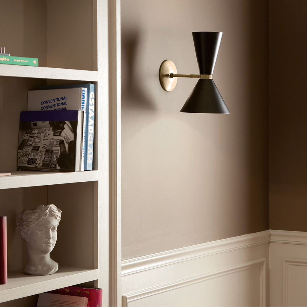KL-PHIX-1W-CBB Kichler Phix 1 arm, 2 light up and down Wall Light Champagne Bronze, Black