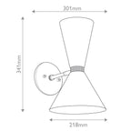 KL-PHIX-1W-CBB Kichler Phix 1 arm, 2 light up and down Wall Light Champagne Bronze, Black