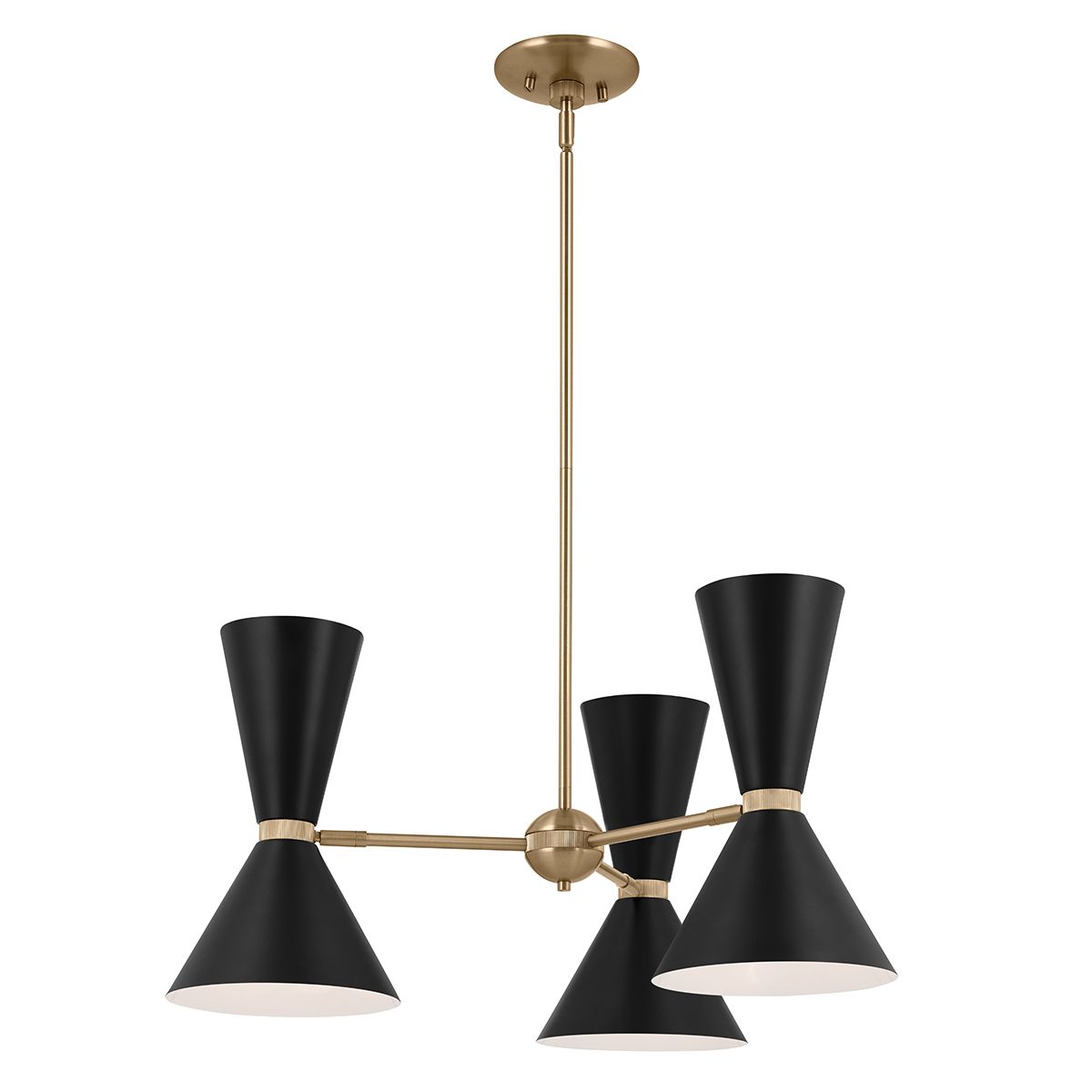 KL-PHIX-3-CBB Kichler Phix 3 arm, 6 light up and down Chandelier Champagne Bronze, Black