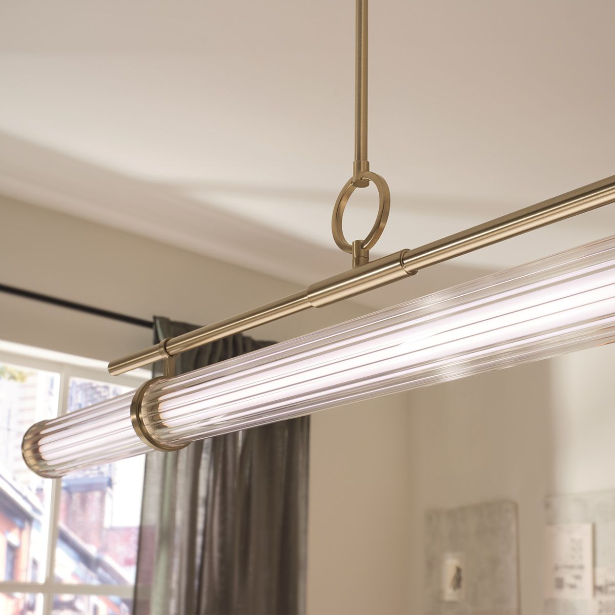 KL-RIVEN-LED-LP-122-CPZ  Riven LED Linear Pendant Champagne Bronze