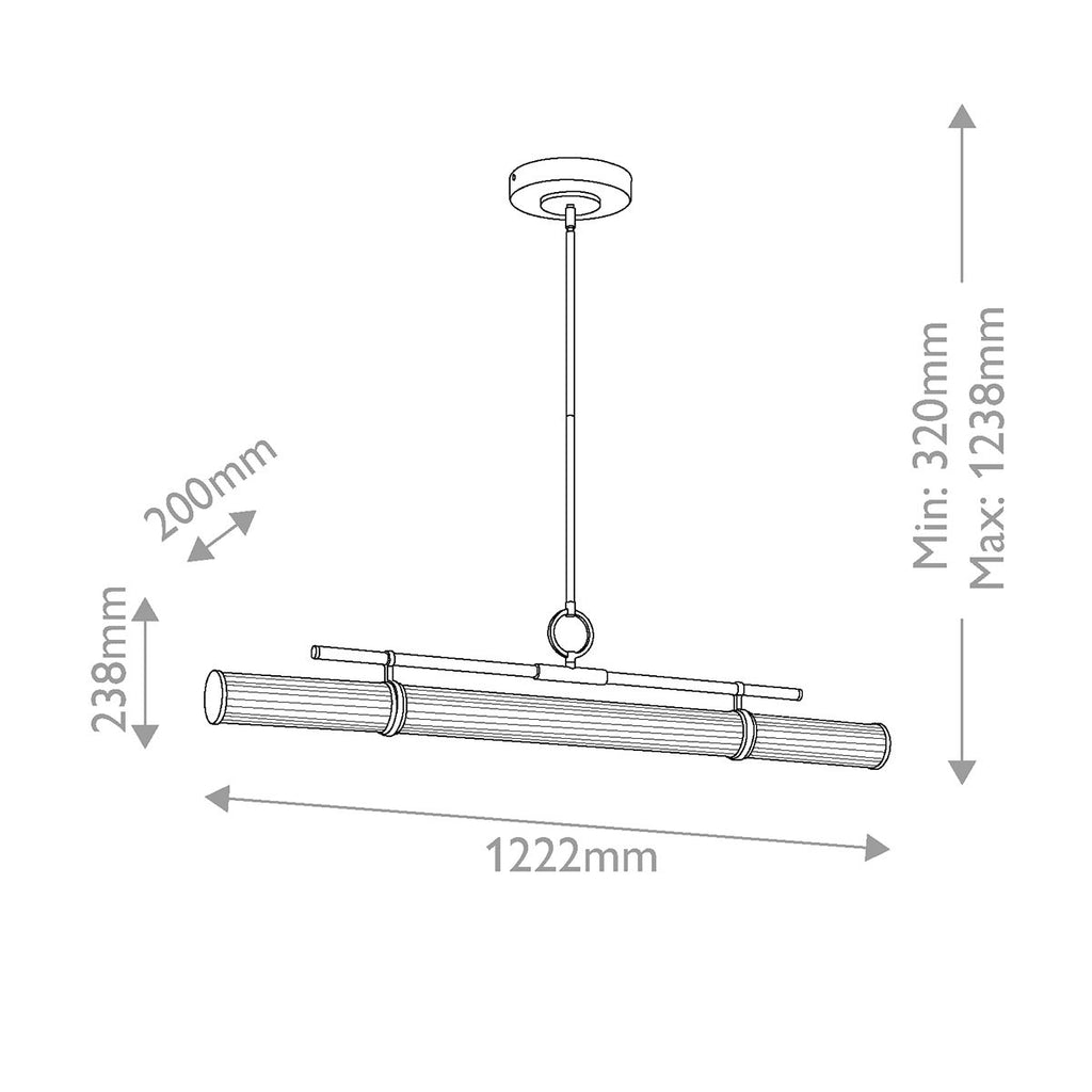 KL-RIVEN-LED-LP-122-CPZ  Riven LED Linear Pendant Champagne Bronze