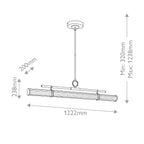KL-RIVEN-LED-LP-122-CPZ  Riven LED Linear Pendant Champagne Bronze